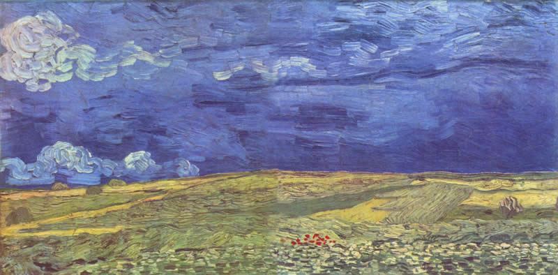 Vincent van Gogh Wheat Field under Clouded Sky